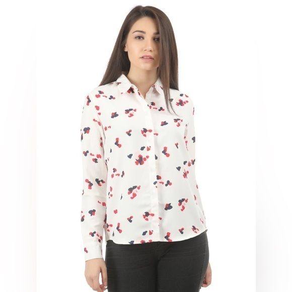 H&M Silky Soft Long Sleeve Collared Button Up Shirt Blouse Size 14 - Picture 1 of 16